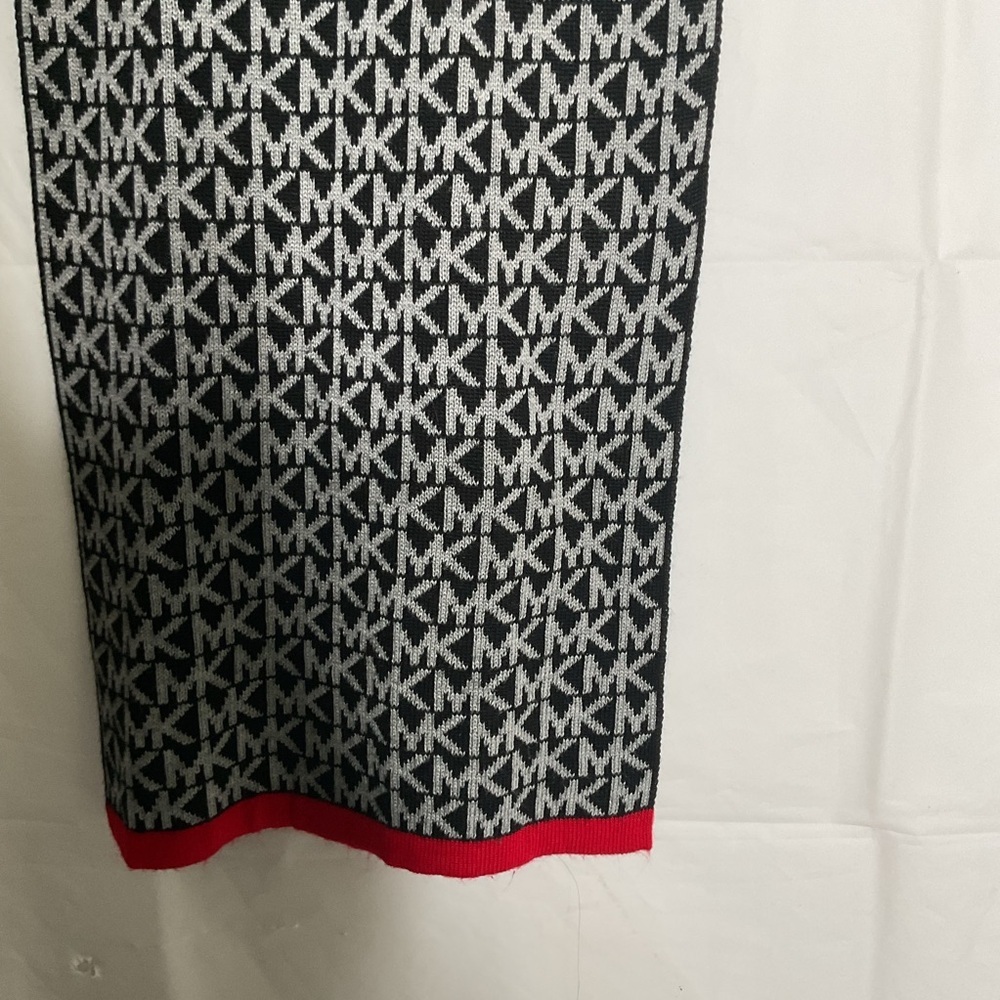 Michael Kors Black and Red Logo Scarf